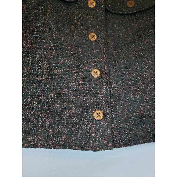 Pine Grove Womens Sz S Vest Button Front Green Heathered Pocket USA Sharon Young - Picture 3 of 5